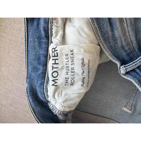 MOTHER Hustler Roller Sneak Jeans Riding the Cliffside Flare Size 31 Blue - Picture 7 of 8
